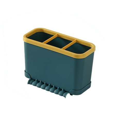 

WSSEY Cutlery Drainer Detachable Sink Chopsticks Holder Spoon Chopsticks Fork Drain Rack Basket Storage Holder Organizer Compartment Box Blue R67