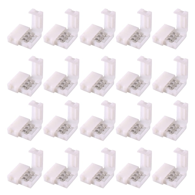 Conector de tira LED 3P de 10 mm sin soldadura para luces de tira multicolor 5050 3528 20 piezas