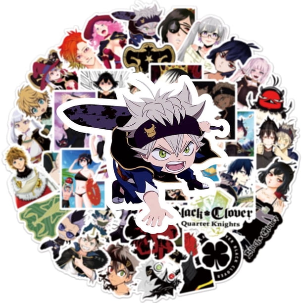 Pegatinas Black Clovers Anime, 50 unidades, PVC, impermeables