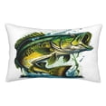 thumbnail image 1 of Fotbe Big bass fish Funda de Almohada Decorativa Estilo Occidental, Lujo en Algodón, Fundas para Almohadas King, Cojín Estampado para Decoración del Hogar-14"x20", 1 of 6