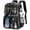 Black and Gray, variant on Ludolm Clear Backpack,Heavy Duty PVC Transparent bag Stadium Approved See Through Backpack