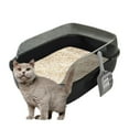 thumbnail image 1 of Caja de Arena para Gatos, Parte Superior Abierta, Bandeja para Cama de Gato, Protector de Dispersión Resistente a Las Manchas Extraíble, Caja de Arena Negro Salvador Bandeja de arena para gatos, 1 of 10