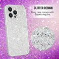 thumbnail image 3 of Compatible with iPhone 14 Pro Max Glitter Case Women Girls Bling Sparkle Phone Case Camera Lens Protection Slim Soft Bumper Shockproof Protective Cover for iPhone 14 Pro Max 6.7 inch, White, 3 of 12
