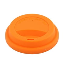 Uxcell Family Silicone Round Shaped Sealed Mug Lid Tea Coffee Cup Cover Orange 1pcs