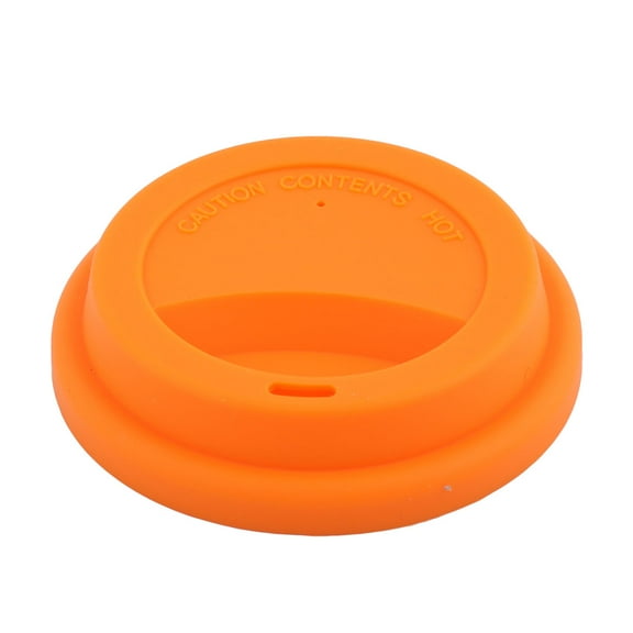 Uxcell Family Silicone Round Shaped Sealed Mug Lid Tea Coffee Cup Cover Orange 1pcs