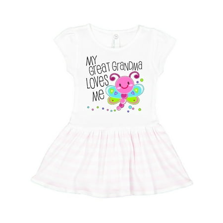 

Inktastic My Great Grandma Loves Me- cute dragonfly Gift Toddler Girl Dress