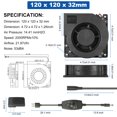 thumbnail image 3 of Ventilador PANO-MOUNTS USB de 120 mm y 5 V con controlador de velocidad, 3 of 6