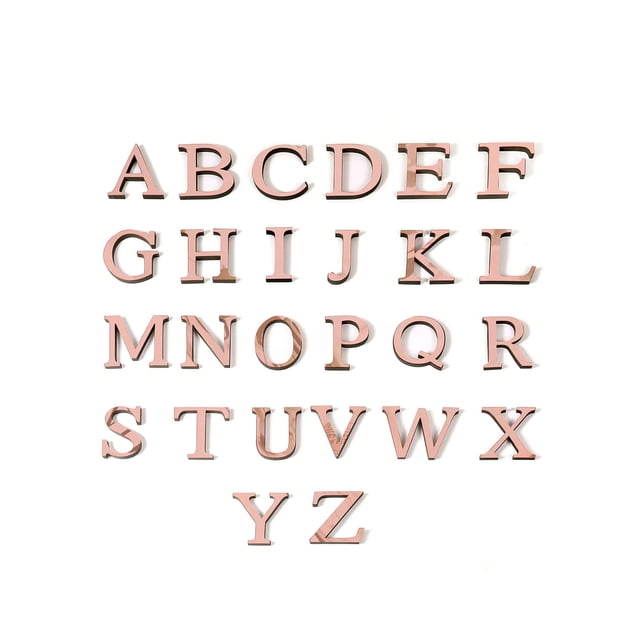 1pc Alphabet Shaped Mirror Surface Wall Sticker, Acrylic Decorative Mirror For Home Decor