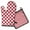 Red and White, variant on Red and White Checkered Pattern Kitchen Oven Mitt and Pot Holder Sets 2 Pcs for Baking, Cooking and Grilling, Heat Resistant Up To 392 °F