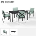 thumbnail image 3 of Crosley Furniture Kaplan 5-Piece Fabric & Metal Outdoor Dining Set in Mist Green, 3 of 17