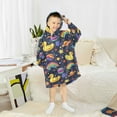 thumbnail image 6 of Dailycode Wearable Blanket Hoodie Oversized Sherpa Flannel Blankets with Pocket for 3-14 Year Old Duck in Space, 6 of 7