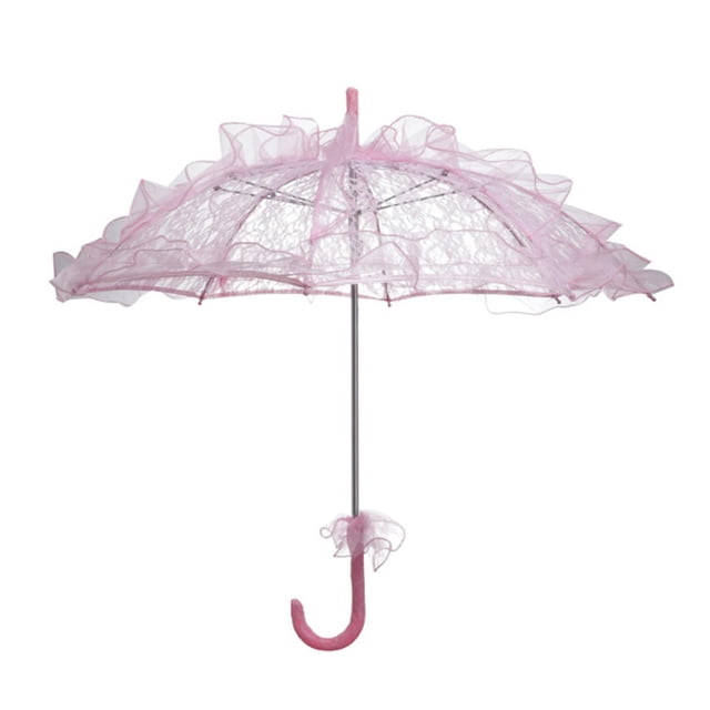 Bearachild Handmade Lace Umbrella Wedding Parasol Bridal Wedding Accessories Dancing Paraguas de lluvia Rosa 60 cm