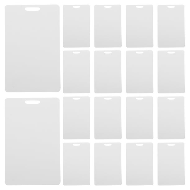 Etiqueta de plástico en blanco de 100 piezas DIY Use tarjetas de identificación de etiqueta en blanco imprimibles y pintables