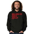 thumbnail image 3 of Xmas Bearded and Jolly Hashtag Santa Hoodie Hooded Sweatshirt Men Brisco Brands L, 3 of 6