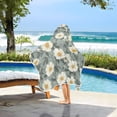 thumbnail image 3 of Yayeee Kids Hooded Towel with Hand Pockets Beach Soft Absorbent Bath Wrap 50 x 23.5 inch, Sage Green Flower Pattern, 3 of 5