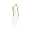 Halston Womens Asymmetric Draped Formal Dress Ivory 10