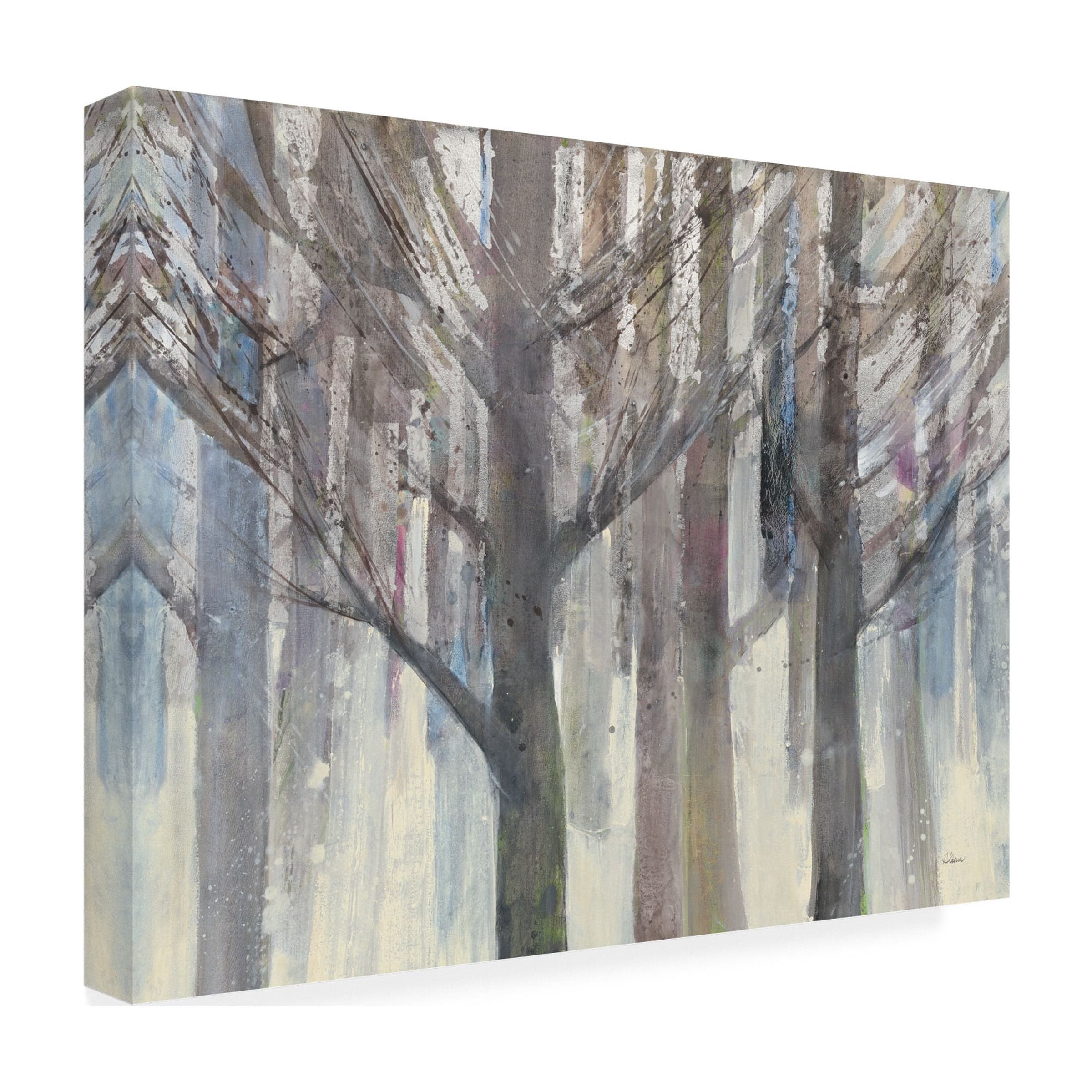 Trademark Fine Art 'Forest Light Gray Trees' Canvas Art by Albena Hristova