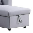 thumbnail image 4 of Everett 93 Inch Sleeper Sectional Sofa, Storage Chaise, Stools, Light Gray- Saltoro Sherpi, 4 of 5