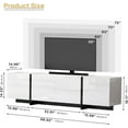 thumbnail image 2 of 67" Wide High Gloss Modern TV Stand for 60/65/70/75 inch TV, Stylish Entertainment Center with Storage, Media Console for Living Room in White, 2 of 6