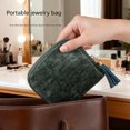 thumbnail image 3 of Jewelry zippered pocket case Travel Jewelry Bag - Portable Velvet Organizer with 5 Compartments, Secure Storage for Necklaces & Accessories, Ideal Gift for Women, 3 of 8
