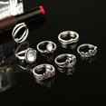 thumbnail image 4 of Personality Trendy Hollow Sunflower Geometric Black Gemstone Set Ring, 4 of 4