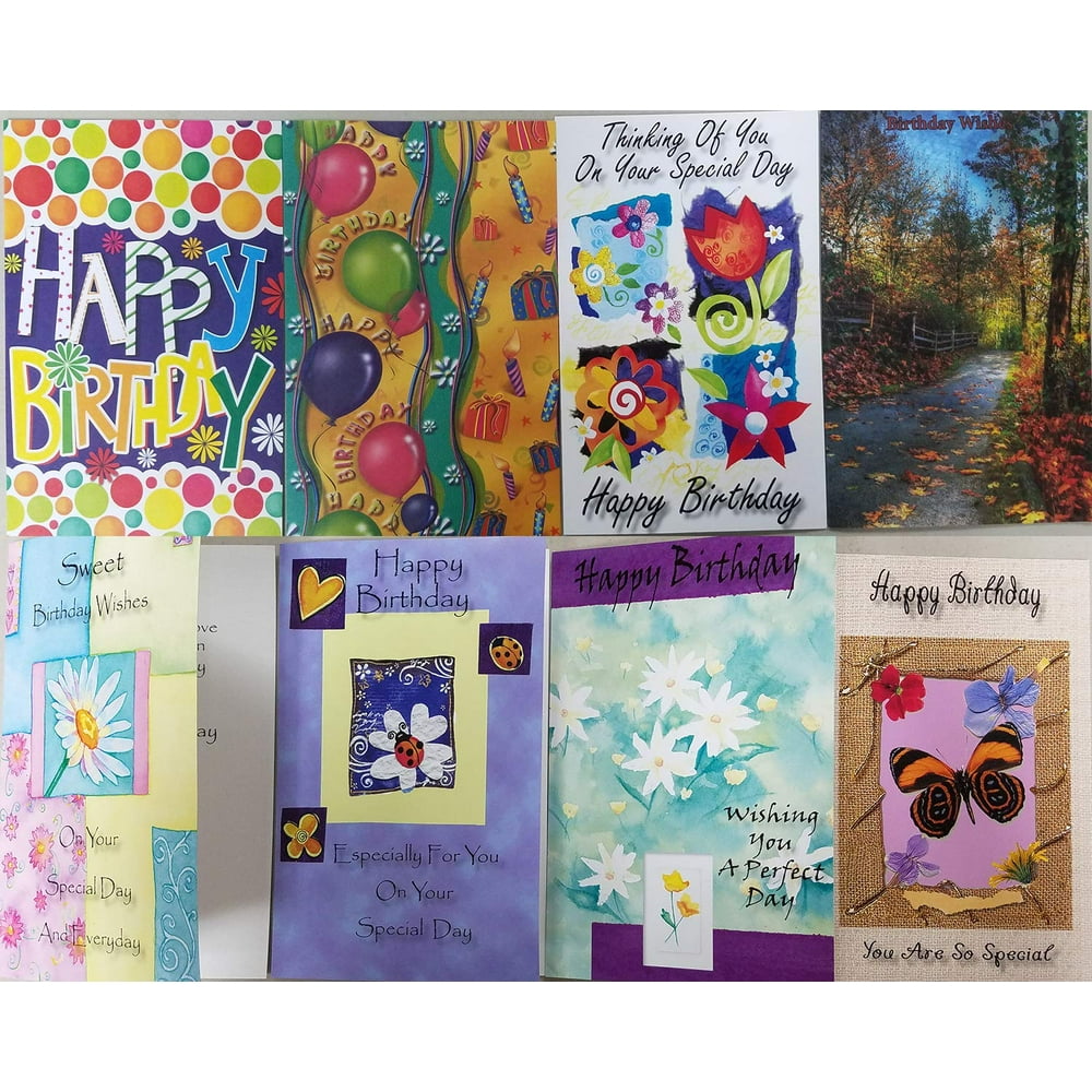 Assorted Birthday Cards, Bulk 120 Pack, Text inside
