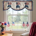 thumbnail image 2 of Happy Independence Day Tie Up Valances Curtain, Adjustable Kitchen Blue Cartoon Truck U. S, Flag Retro Valances for Windows Decor, Rod Pocket Short Curtains Set for Bedroom/Bathroom, 42"x12", 2 of 9