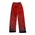 thumbnail image 4 of Fabrcox Fleece Pajama Pants Women Halloween Pumpkin Print Womens Sleep Pants Fall Winter Warm Fluffy Thermal Comfy Womens Lounge Pants Red XXXL, 4 of 6