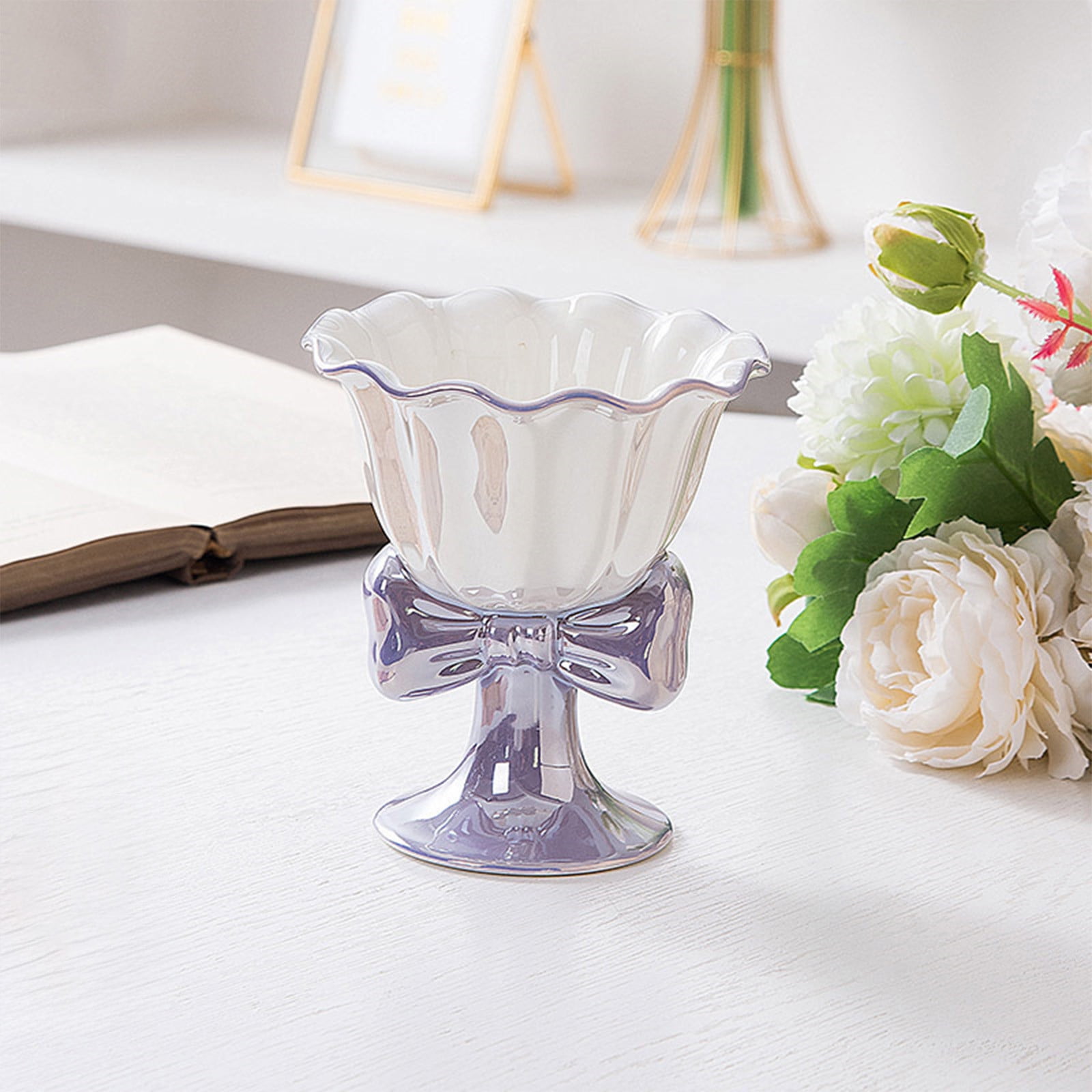 Wangsdjy 8-Pack Sunflower Glass Dessert Bowls - 7.5oz Ice Cream & Yogurt Bowls