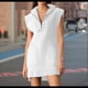 thumbnail image 5 of Vestido Tipo Sudadera con Media Cremallera para Mujer, Estilo Verano, Cuello en V, Sin Mangas, Estilo Túnica, Minivestido XXL, 5 of 9