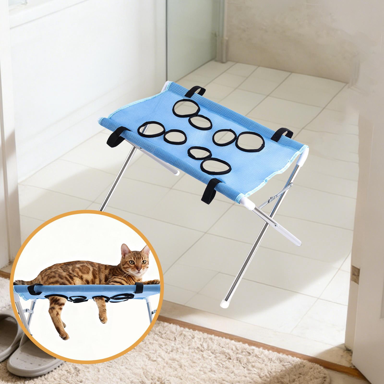 Bvdfgk Breathable Cat Hanging Harness Restraint Bag Grooming Pet Washing Tool for Small blue