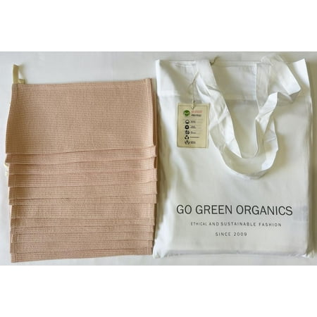 

Organic Cotton Kitchen Dish Towels with loop - Pack of 12 - 12 x 12 Inches - Ultra Absorbent Durable Machine Washable - Multipurpose Towels for Kitchen Bathroom Dishwashing Cleaning-Pearl Blush C49