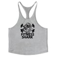 thumbnail image 3 of Men's Bodybuilding Stringer Tank Tops Sun Protection Gym Fitness Workout T-Shirts Running Beach Swim Muscle Tee Summer Grey XL, 3 of 3