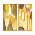 thumbnail image 2 of Designart "Retro Mustard Dreams Watercolor VI" Modern Midcentury Framed Wall Art Set Of 2 - Mid-Century Yellow Frame Gallery Set For Office Decor, 2 of 6