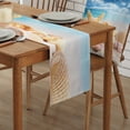 thumbnail image 2 of Table Runner Dresser Scarves 48 Inch Long, Ocean Starfish Shell Conch on Beach Linen Dining Table Runners Summer Tropical Coastal Scenery Tabletop Scarf for Wedding Holiday Party Kitchen, 2 of 7