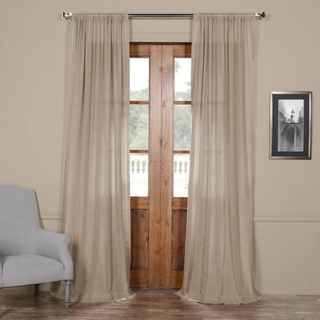 - Vintage Beige 108 x 50 In. Faux Linen Sheer Curtain Panel