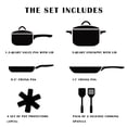 thumbnail image 2 of Juego de Ollas y Sartenes Vkoocy Negro Antiadherente Sin PFAS con Utensilios y Tapa, 2 of 6