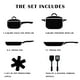 thumbnail image 2 of Juego de Ollas y Sartenes Vkoocy Negro Antiadherente Sin PFAS con Utensilios y Tapa, 2 of 6