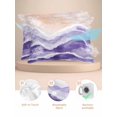 thumbnail image 2 of Purple Coastal Beach Pillow Cases King Size Set of 2, Smooth Satin Pillowcase for Hair and Skin, Modern Oil Painting Nautical Decorative Cooling Bed Pillow Covers with Zipper, 20x36 Inches, 2 of 5
