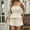 Khaki, variant on Women's 2 Piece Vacation Outfits Solid Color Striped Ruffle Hem Tube Top and Shorts Set Summer Yellow XL(XL)