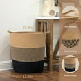 thumbnail image 7 of BAN Laundry Basket Large Laundry Hamper, Woven Baskets for Storage, 17.8" x 15.8" x 13.8", Wicker Laundry Basket for Living Room, Dirty Clothes Basket, Baby Hamper for Nursery, Black & Jute, 7 of 7