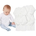 thumbnail image 2 of ToBeInStyle Baby's 4-Pack Long Sleeve Ultra-Soft Cotton Kimono Wrap Tee Shirt Top - White - 6-9 Months, 2 of 4