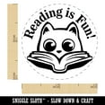 thumbnail image 2 of Reading is Fun Cat with Book Teacher Student Rubber Stamp for Scrapbooking Crafting Stamping - Mini 1/2 Inch, 2 of 7