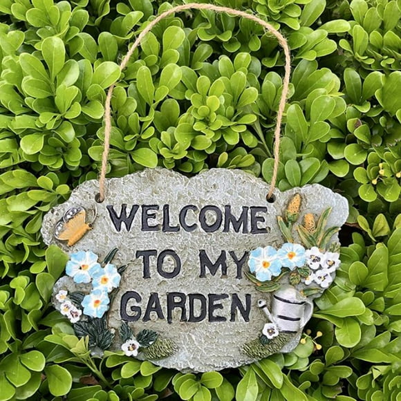 Letrero colgante para puerta de bienvenida perfecl decoración para exteriores con regadera