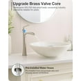thumbnail image 4 of Brass Vessel Sink Faucet Brushed Nickel, Waterfall Bathroom Sink Faucet 1 Hole, Single Handle Bathroom Faucet, Tall Faucet for Bathroom Sink with Pop-Up Drain & Water Hoses for Save Water, 4 of 8