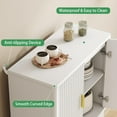 thumbnail image 5 of FANRAL 30" Wide Fluted Sideboard Buffet Cabinet with 2 Doors,Adjustable Shelves,X-Shaped Base Mid Century Modern Storage for Kitchen Living Room Dining Room,White Storage Cabinet, 5 of 7