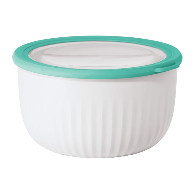 Recipiente de plástico para preparar, almacenar y servir para Oggi de 4 litros con tapa transparente