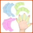 thumbnail image 4 of Swimming Hand Finger Frog Type Silicone Hand Fins Flippers Trainning Diving Water Sports Webbed Gloves Paddle Pool Accessory Blue M, 4 of 6