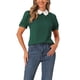 thumbnail image 1 of INSPIRAR CHIC Blusa de Mujer Vintage con Cuello Peter Pan, Manga Corta con Contraste, Talla XL, Verde Oscuro, 1 of 6