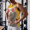 thumbnail image 5 of Gukieu Floral Sunglasses Cat Art Print Men's Quick Dry Fitness Vest, Round Neck Sleeveless Fitness Bodybuilding Top-Large, 5 of 7